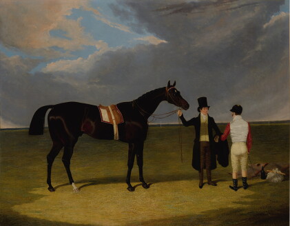 Catalog image of mr. wagstaff's the saddler with jockey and trainer at doncaster