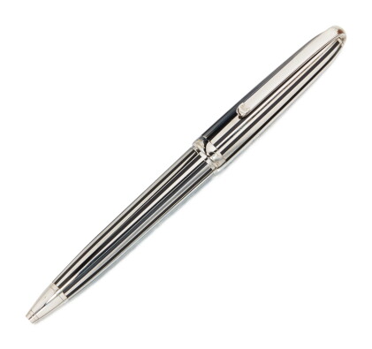 Catalog image of louis cartier | a platinum plated and black lacquer pinstripe ballpoint pen, ci…