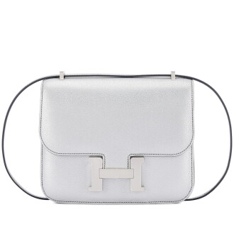 View 1 of Lot 531: Limited Edition Gris Argenté Chèvre Chamkilight Metallic Mini Constance 18 Palladium Hardware, 2025
