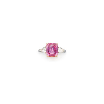 Catalog image of pink sapphire and diamond ring, bulgari