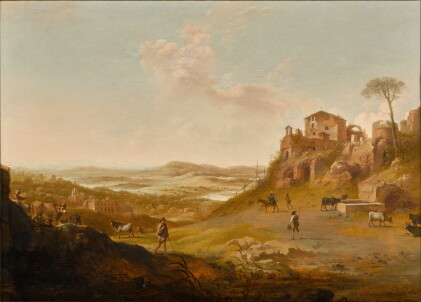Catalog image of Extensive Italianate landscape with Roman ruins
