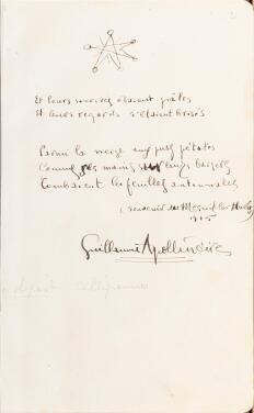 View 1 of Lot 16: Calligrammes. 1918. Reliure étoilée de Huser pour Jacques Guérin. Édition originale, en tirage de tête sur Japon ancien. Avec un poème autographe du poète.