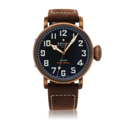 Catalog image of pilot type 20, ref 29.2430.679/21.c753 bronze and titanium wristwatch circa 2018