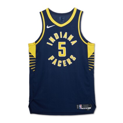 View 1 of Lot 20: Jarace Walker ‘Rookie Debut’ Indiana Pacers 2023-2024 Kia NBA Tip-Off Game Worn Icon Edition Jersey 