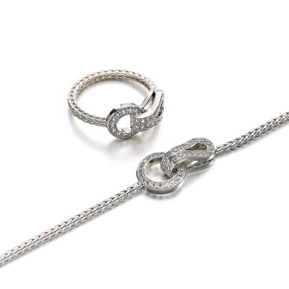 Catalog image of 'Agrafe' Diamond Demi-Parure | 卡地亞 | 'Agrafe' 鑽石 項鏈 及 戒指 套裝