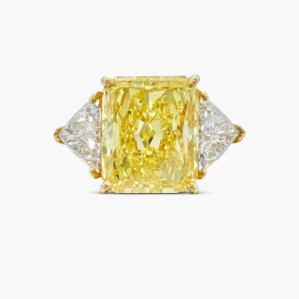 View 1 of Lot 74: Fancy Intense Yellow Diamond and Diamond Ring  20.49克拉 濃彩黃色鑽石 配 鑽石 戒指