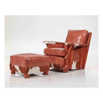 View 1 of Lot 225: Club Chair and Ottoman
