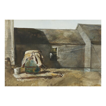 Catalog image of andrew wyeth | dry well (rain barrel)