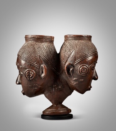 View 1 of Lot 29: Kuba or Wongo Double Headed Cup, Democratic Republic of the Congo