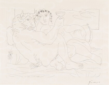 Catalog image of Minotaure, une Coupe à la Main, et Jeune Femme (B. 190; Ba. 349)