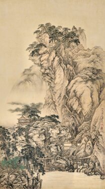 View 1 of Lot 3037: 陳少梅 仿郭河陽山水 | Chen Shaomei, Landscape After Guo Xi