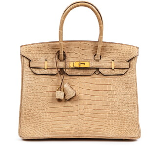 View 1 of Lot 603: Poussière Matte Porosus Crocodile Birkin 35 Gold Hardware, 2011