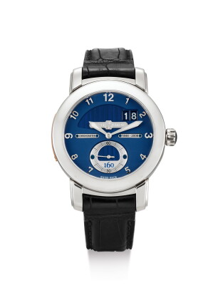 Catalog image of Reference 1600-100 | A limited edition white gold wristwatch with date, Made to…