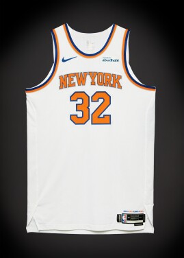 View 1 of Lot 22: Karl-Anthony Towns New York Knicks 2025-2026 Game Worn Association Edition Jersey | Matched to 2 Games | 40 Points | 2 Double-Doubles 