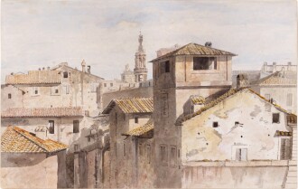 View 1 of Lot 50: Rome, looking south-west towards Sant'Andrea della Fratte and The Palazzo Quirinale