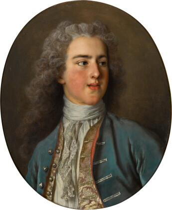 Catalog image of Portrait of Yves-Simon Pommyer (1707–1756), bust-length, wearing a blue coat an…