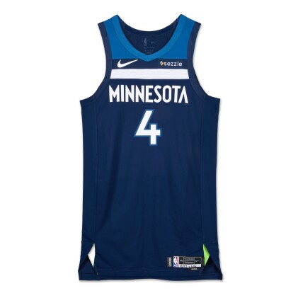 View 1 of Lot 83: Rob Dillingham Minnesota Timberwolves 2024-2025 Game Worn Icon Edition Jersey 