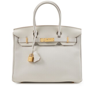 View 1 of Lot 106: Limited Edition Gris Glacier Togo, Swift and Toile 3 in 1 Birkin 30 Gold Hardware, 2022