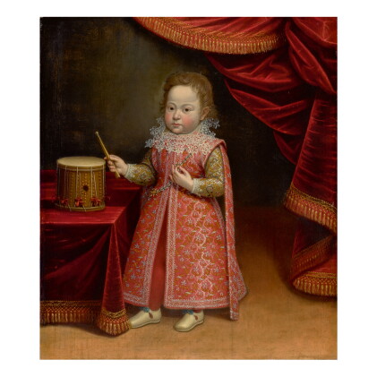 Catalog image of tiberio titi | portrait of a young boy wearing an elaborate red dress, standing…