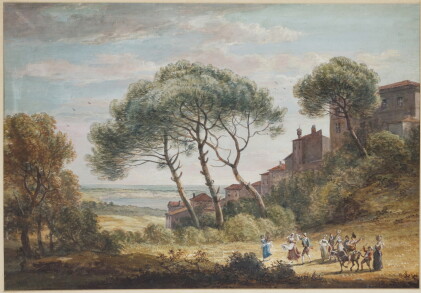 Catalog image of paul sandby, r.a. | italianate landscape with rustics merrymaking