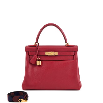 View 1 of Lot 114: Rouge Vif Epsom Kelly 28 Retourné Gold Hardware, 2005 
