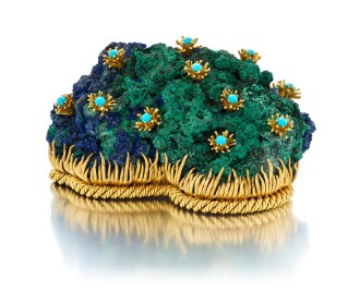 View 1 of Lot 52: A Gold, Azurmalachite and Turquoise 'Sea Anemone' Paperweight, David Webb