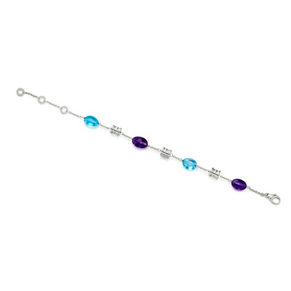 Catalog image of 'B.Zero1' Amethyst and Aquamarine Bracelet | 寶格麗 | 'B.zero1' 紫水晶 配 海藍寶 手鏈
