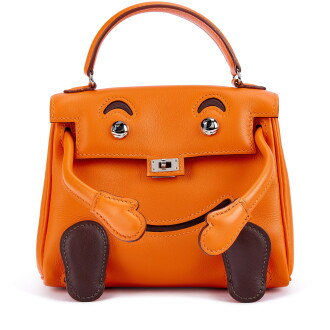 View 1 of Lot 9734: Limited Edition Orange H and Chocolat Gulliver Quelle Idole Kelly Doll Palladium Hardware