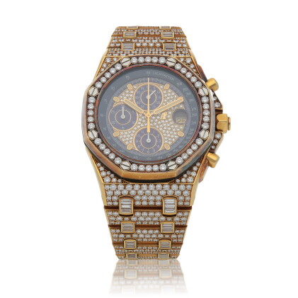 Catalog image of Royal Oak Offshore, Ref. 25894BA Possibly unique yellow gold and diamond-set ch…