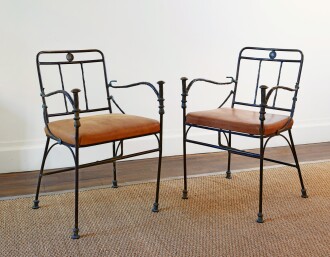 View 1 of Lot 333: Pair of "Pommeaux de Canne" Armchairs