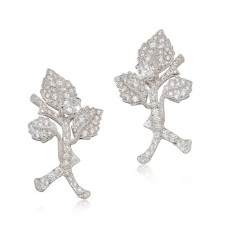 View 1 of Lot 1663: PAIR OF DIAMOND EARRINGS | 迪奧 | 鑽石 耳環一對