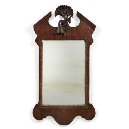 Catalog image of George III Carved and Figured Walnut Looking Glass, Circa 1785