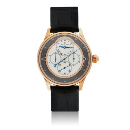 Catalog image of jaquet droz | ref 007633201, a pink gold automatic monopusher chronograph wrist…
