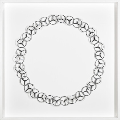 Catalog image of piero golia | untitled (32 stolen mercedes hood stars)