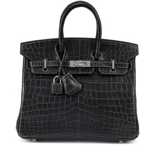 View 1 of Lot 5642: Graphite Matte Niloticus Crocodile Birkin 25 Palladium Hardware, 2010