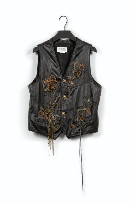 Catalog image of Ligne 0, Black Leather waistcoat, Spring Summer 2010 | Gilet en cuir noir, Prin…
