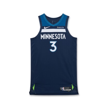 View 1 of Lot 69: Jaden McDaniels Minnesota Timberwolves 2025 NBA Playoffs Western Conference Finals Game Worn Icon Edition Jersey | Game 4
