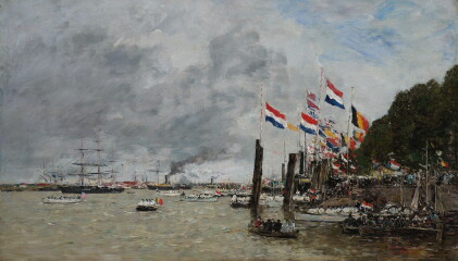 Catalog image of eugène boudin | anvers. la flotte anglaise vient prendre les restes des soldats…