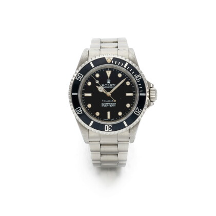 Catalog image of Retailed by Tiffany & Co: Submariner, Ref. 14060 Stainless steel wristwatch wit…