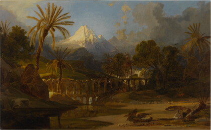 Catalog image of Landscape with Palm Trees and Mountainous Vista