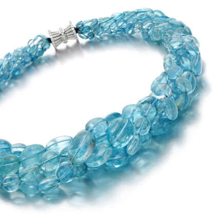 Catalog image of aquamarine and diamond necklace
