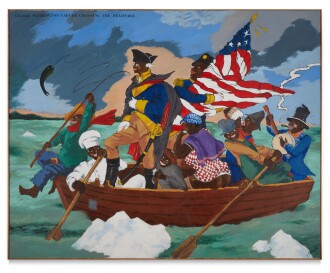 View 1 of Lot 108: George Washington Carver Crossing the Delaware: Page from an American History Textbook