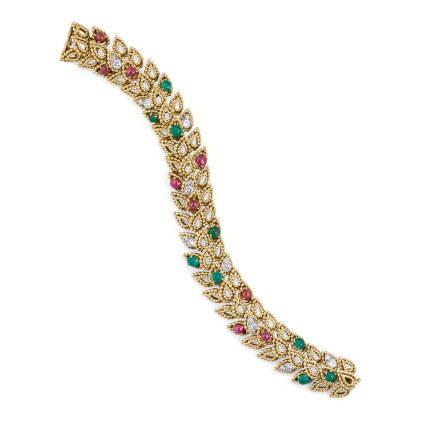 Catalog image of bracelet pierres de couleur et diamants, van cleef & arpels, 1964 | gem set and…