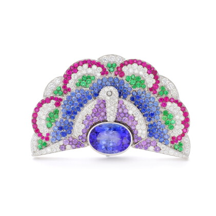 Catalog image of michele della valle | gem set and diamond brooch