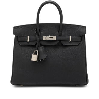 View 1 of Lot 78: Black Togo Birkin 25 Palladium Hardware, 2024