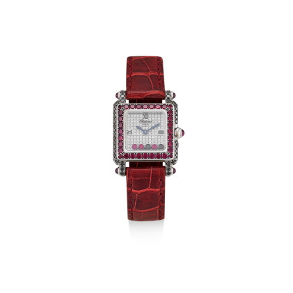 Catalog image of chopard | happy sport, reference 5258 a white gold, diamond, black diamond and …