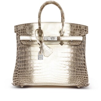 View 1 of Lot 158: White Matte Niloticus Crocodile Himalaya Birkin 25 18K White Gold and Diamond Hardware, 2021