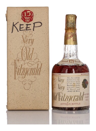 View 1 of Lot 223: Very Very Old Fitzgerald 15 Year Old "Blackhawk" 121 Proof 1950 (1 Bottle 4/5 Quart)