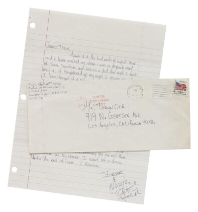Catalog image of tupac shakur | autograph letter signed, new york, 1995.