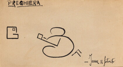 Catalog image of Preghiera. Circa 1917. Words-in-freedom with letters and numbers forming a pray…
